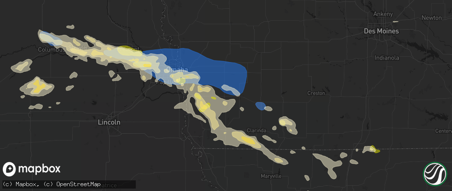 Hail map in Emerson, IA on June 13, 2026