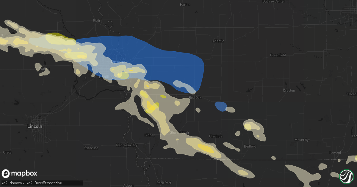Hail map in Emerson, IA on June 13, 2026