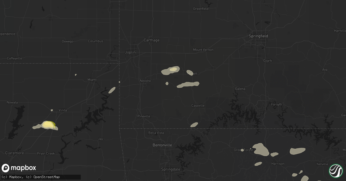 Hail map in Fairview, MO on June 13, 2026
