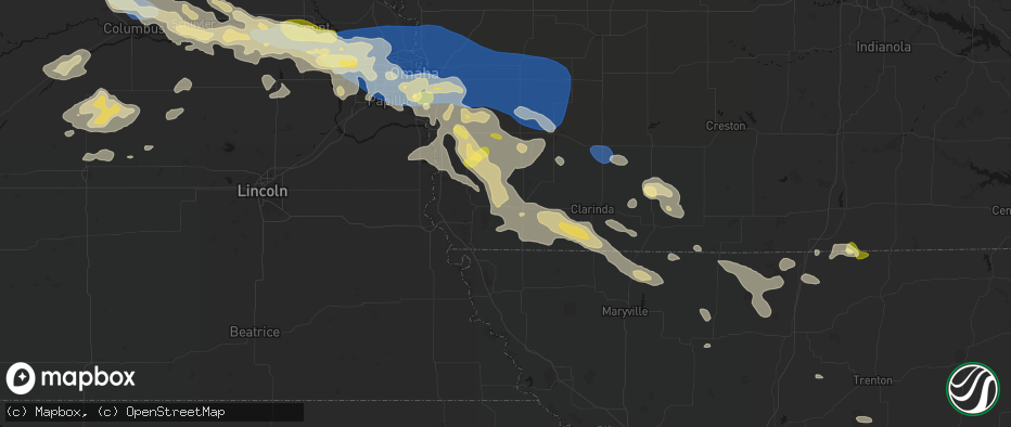 Hail map in Farragut, IA on June 13, 2026