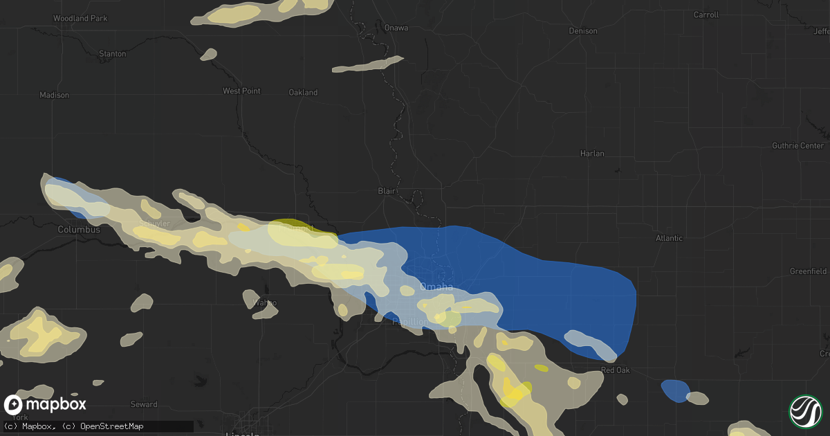 Hail map in Fort Calhoun, NE on June 13, 2026