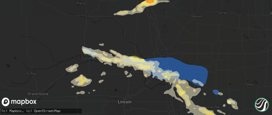Hail map in Fremont, NE on June 13, 2026