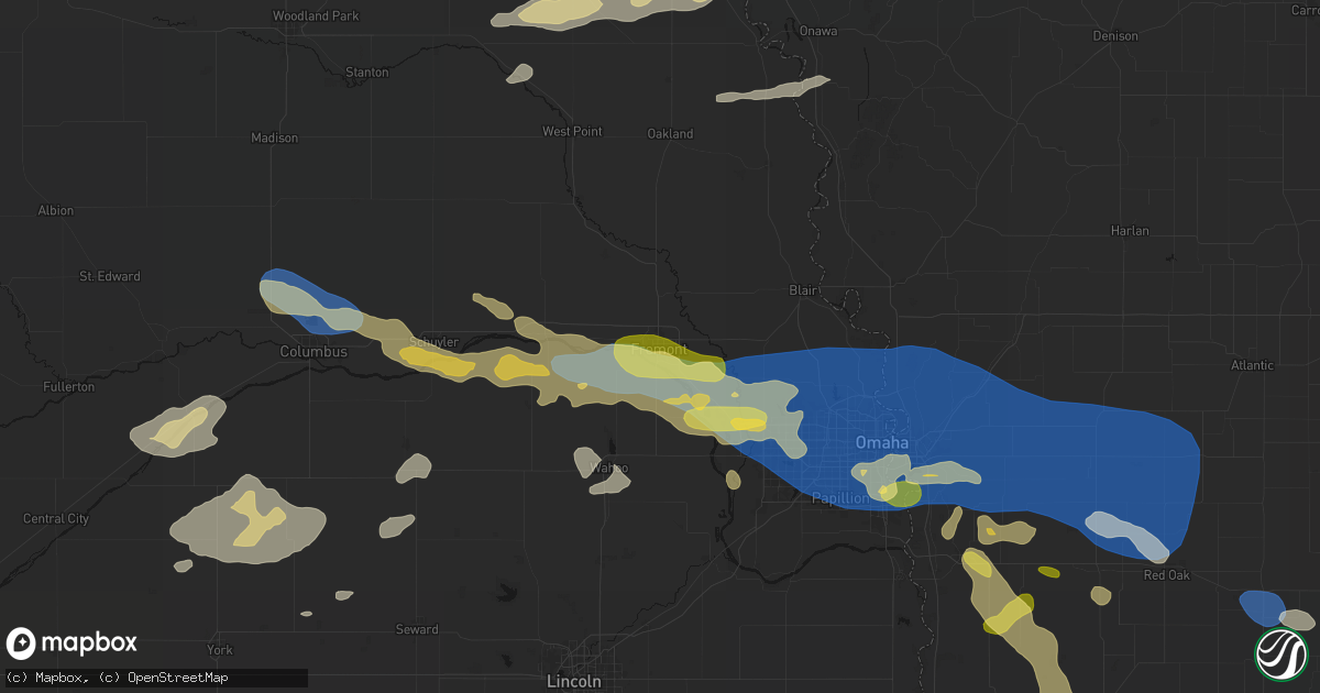Hail map in Fremont, NE on June 13, 2026