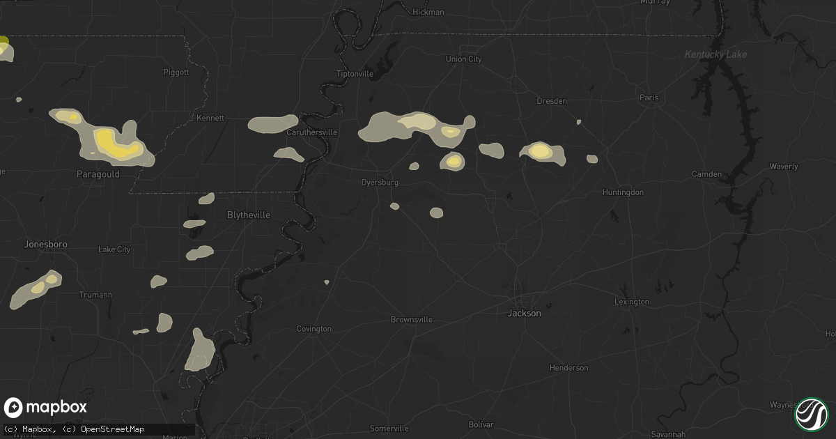 Hail map in Friendship, TN on June 13, 2026