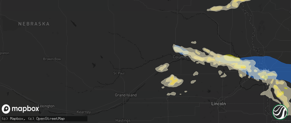 Hail map in Fullerton, NE on June 13, 2026