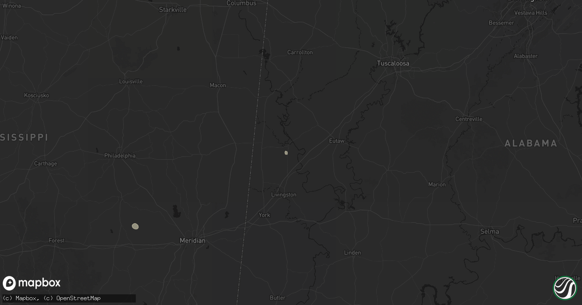 Hail map in Gainesville, AL on June 13, 2026