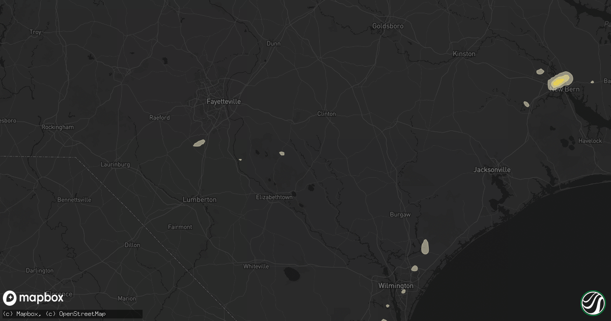 Hail map in Garland, NC on June 13, 2026