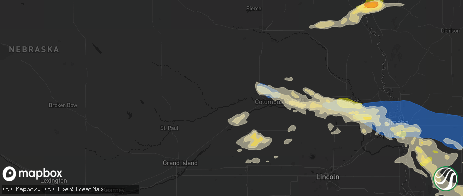 Hail map in Genoa, NE on June 13, 2026