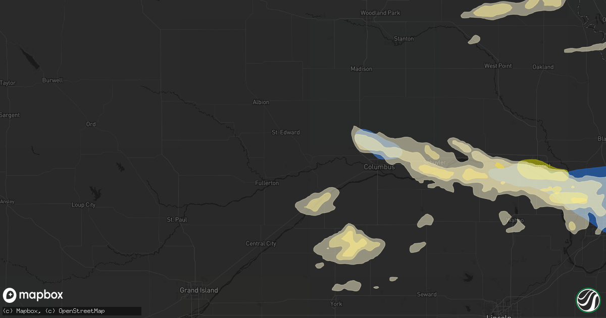 Hail map in Genoa, NE on June 13, 2026