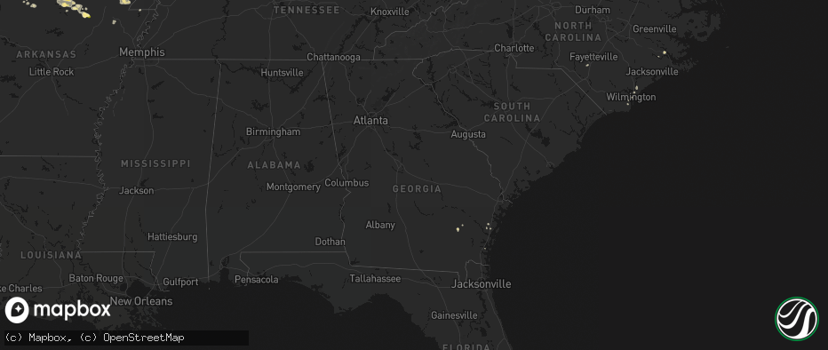 Hail map in Georgia on June 13, 2026