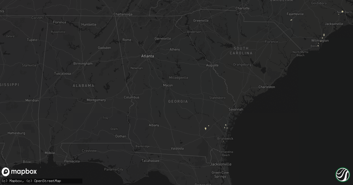 Hail map in Georgia on June 13, 2026
