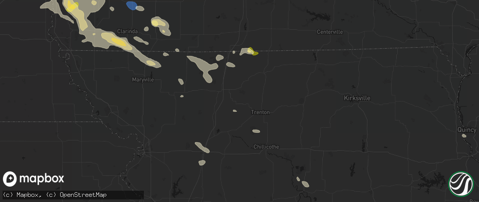 Hail map in Gilman City, MO on June 13, 2026