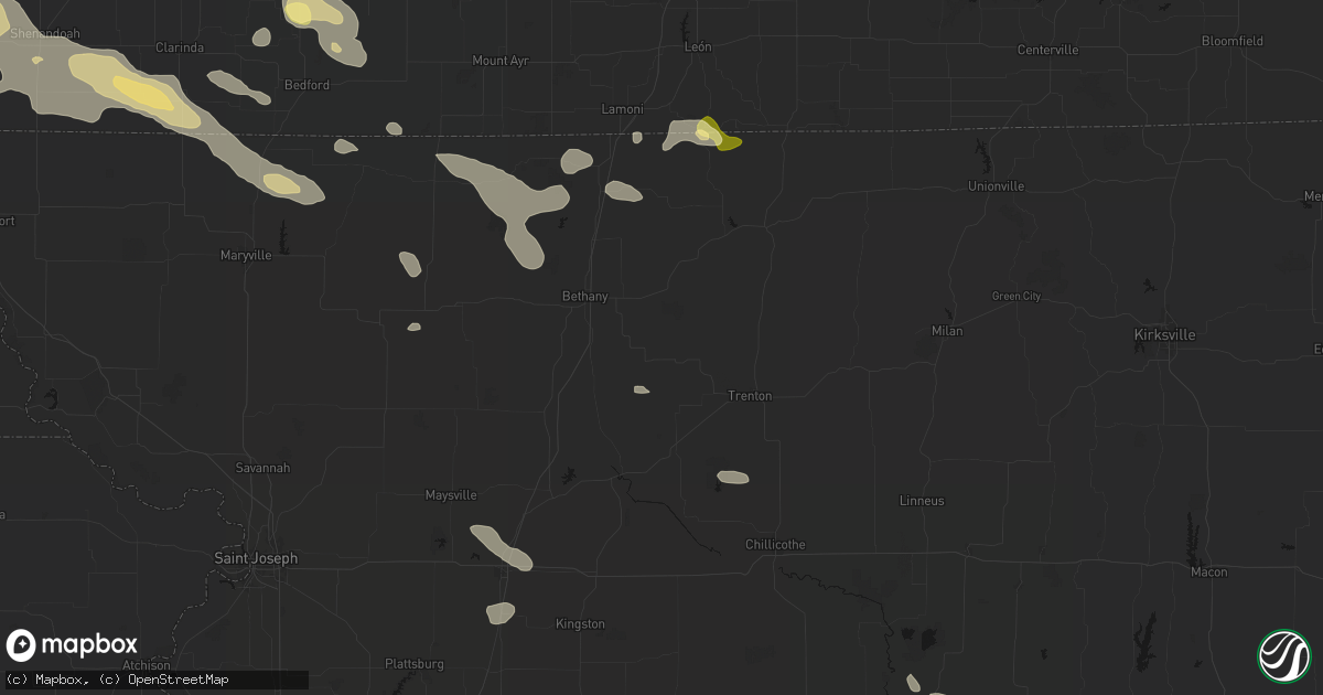 Hail map in Gilman City, MO on June 13, 2026