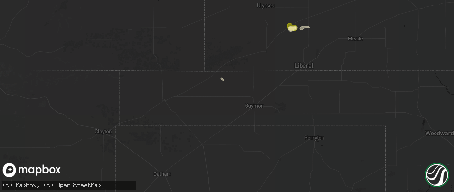 Hail map in Goodwell, OK on June 13, 2026