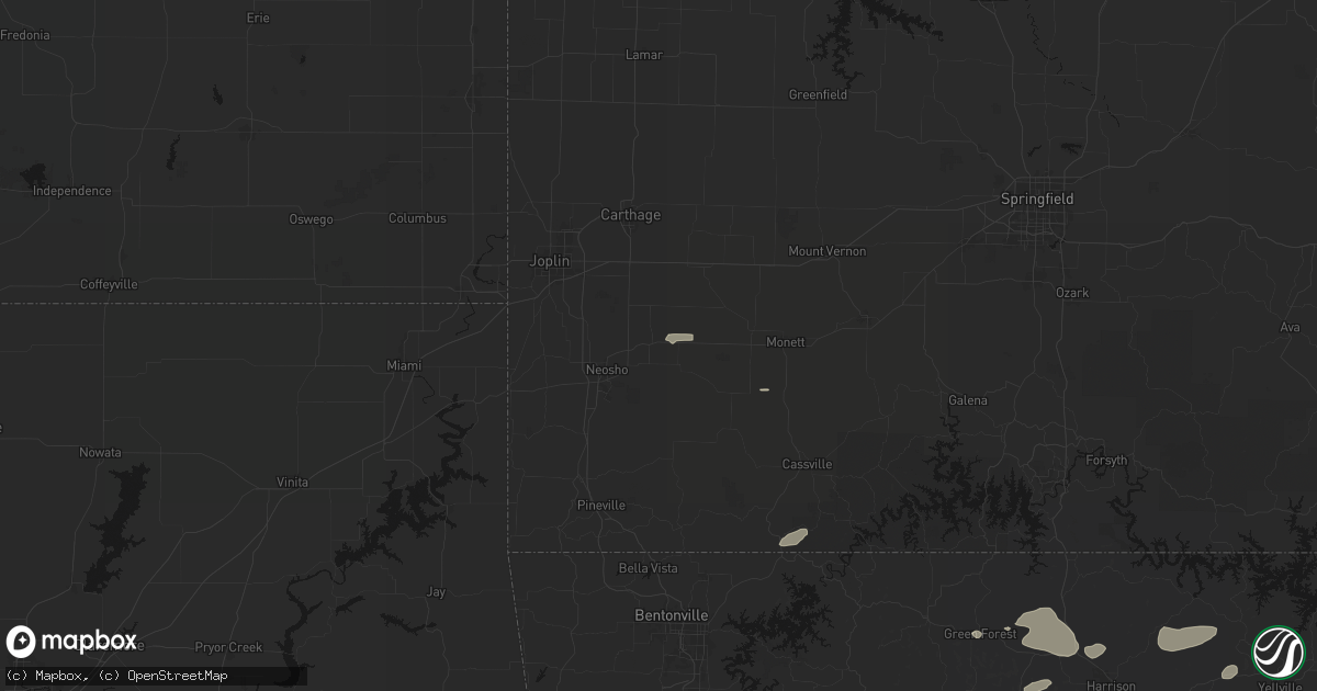 Hail map in Granby, MO on June 13, 2026