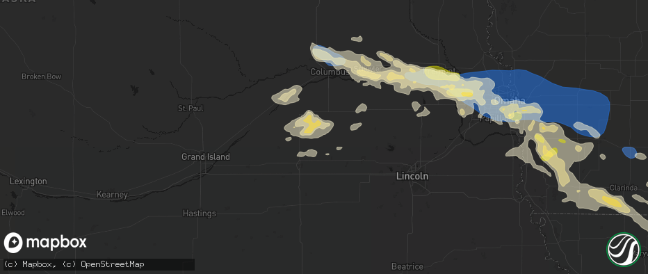Hail map in Gresham, NE on June 13, 2026