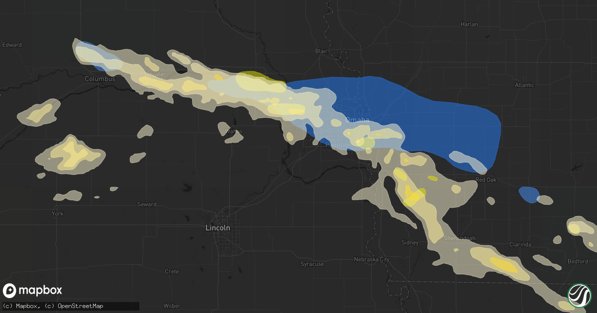 Hail map in Gretna, NE on June 13, 2026