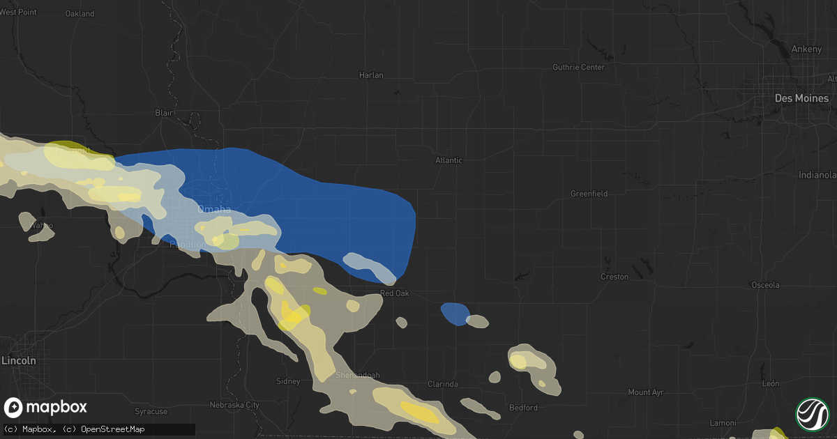 Hail map in Griswold, IA on June 13, 2026