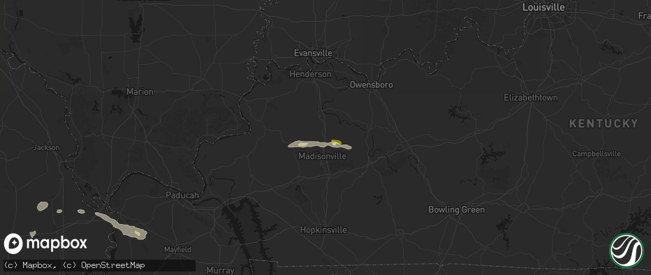 Hail map in Hanson, KY on June 13, 2026