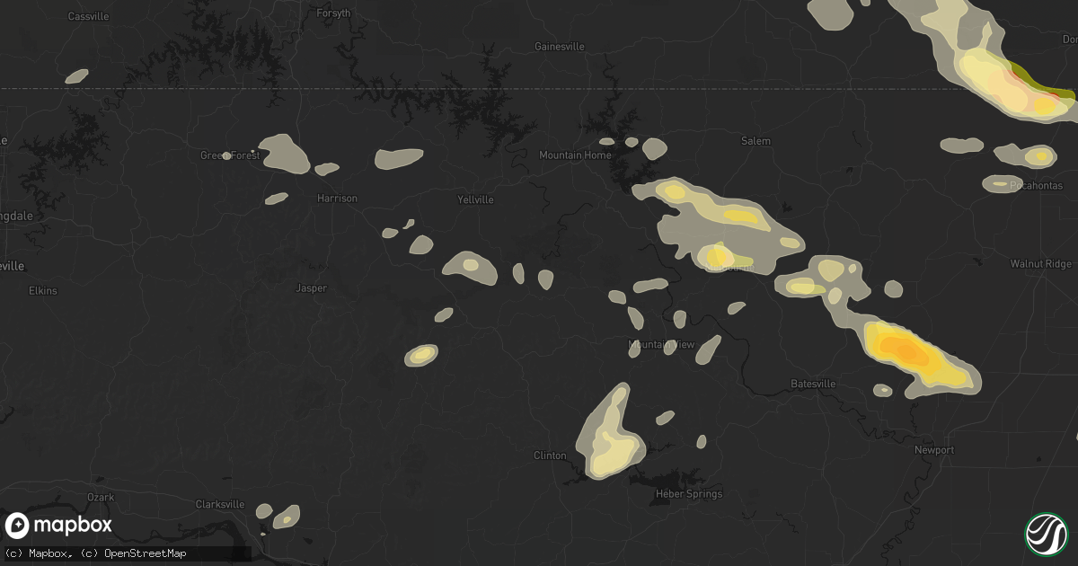 Hail map in Harriet, AR on June 13, 2026
