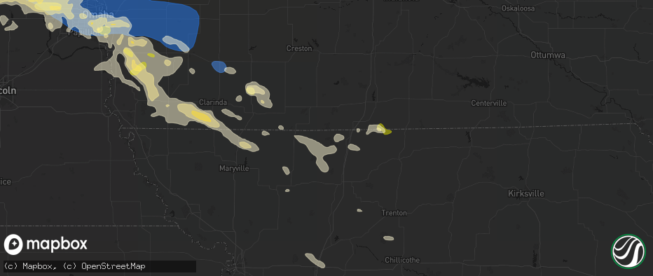 Hail map in Hatfield, MO on June 13, 2026