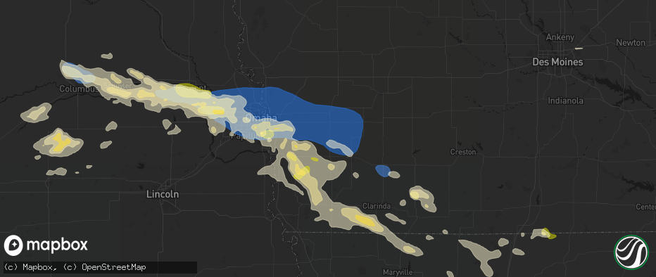 Hail map in Henderson, IA on June 13, 2026