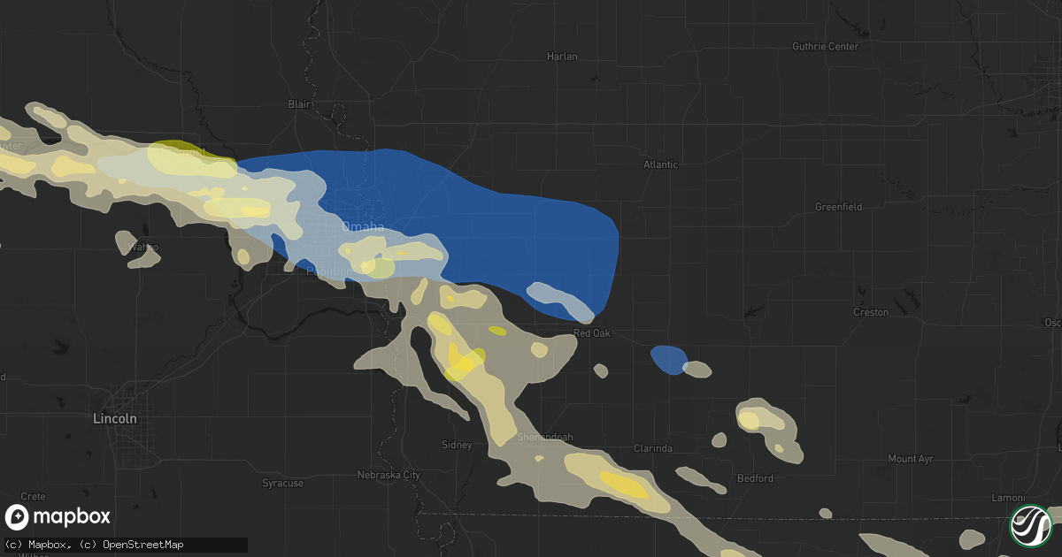 Hail map in Henderson, IA on June 13, 2026