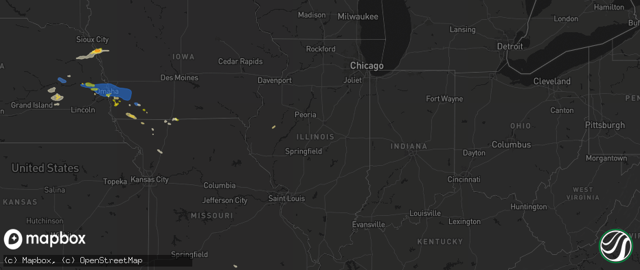 Hail map in Illinois on June 13, 2026