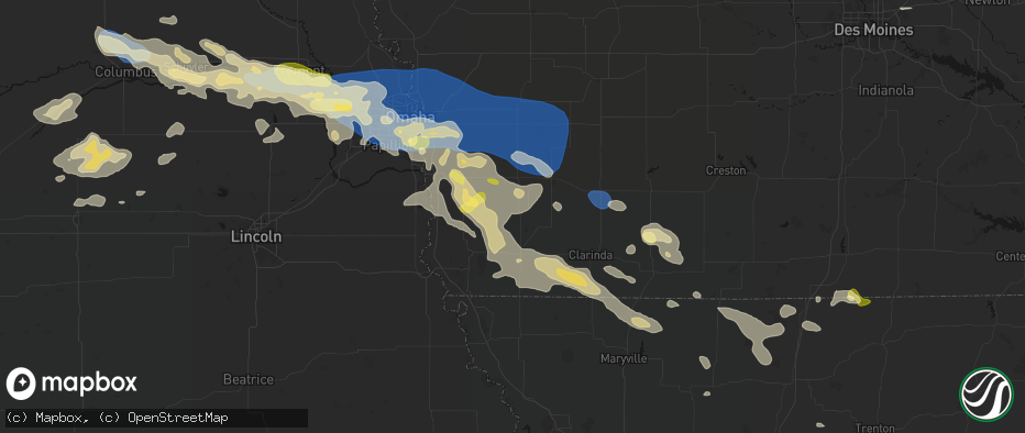 Hail map in Imogene, IA on June 13, 2026