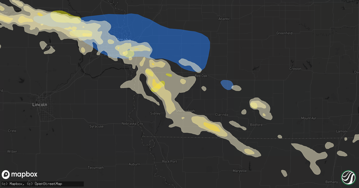 Hail map in Imogene, IA on June 13, 2026
