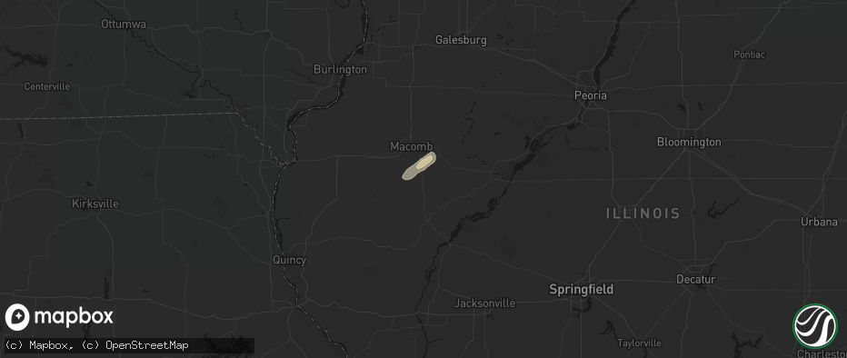 Hail map in Industry, IL on June 13, 2026