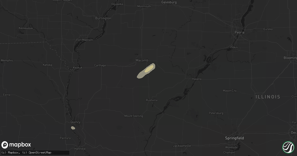 Hail map in Industry, IL on June 13, 2026