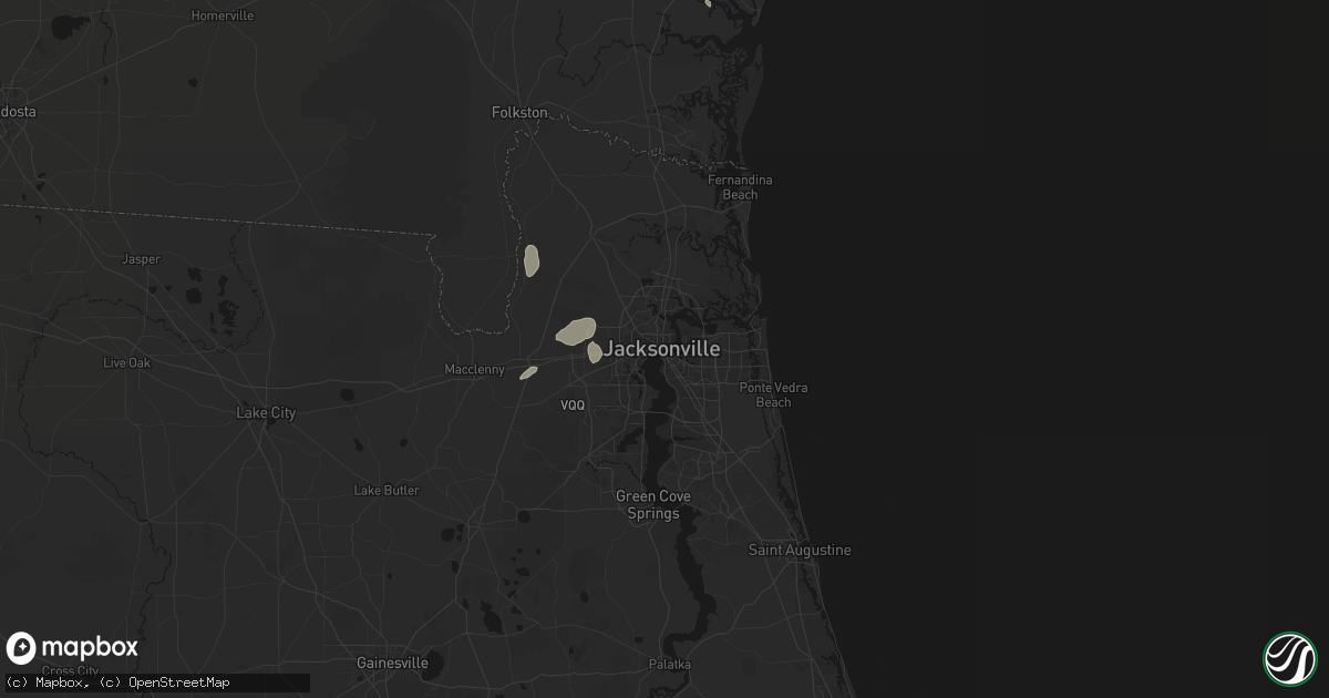 Hail map in Jacksonville, FL on June 13, 2026
