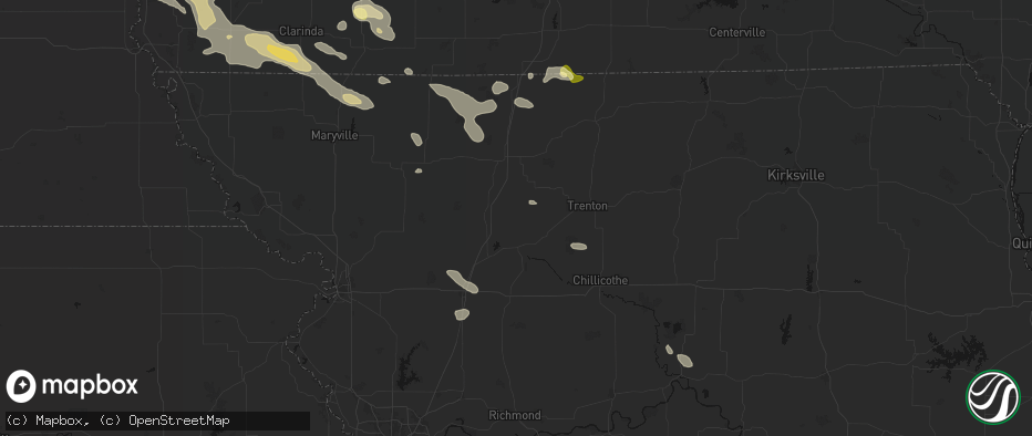 Hail map in Jameson, MO on June 13, 2026