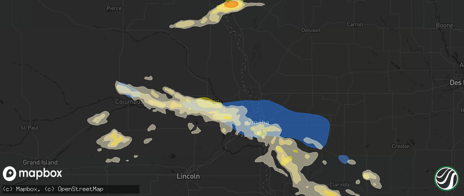 Hail map in Kennard, NE on June 13, 2026