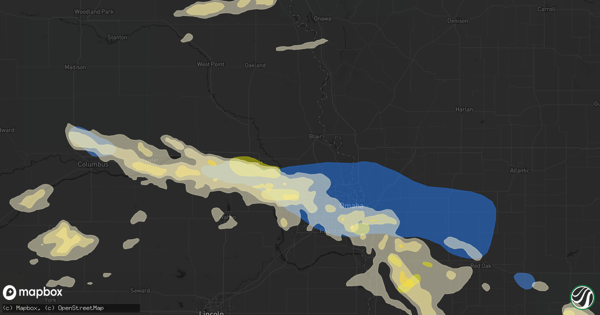 Hail map in Kennard, NE on June 13, 2026