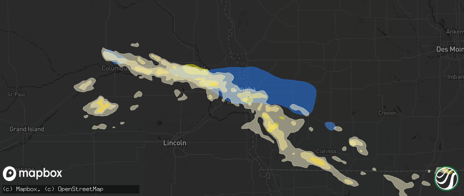 Hail map in La Vista, NE on June 13, 2026