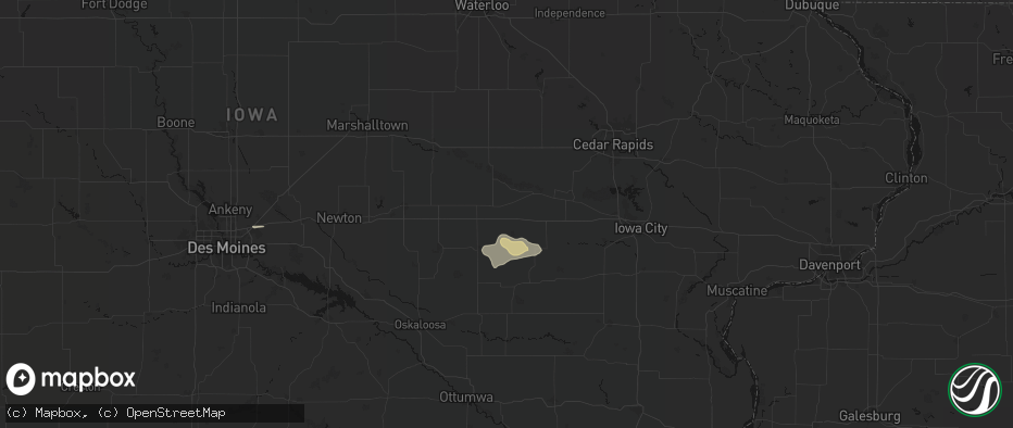 Hail map in Ladora, IA on June 13, 2026