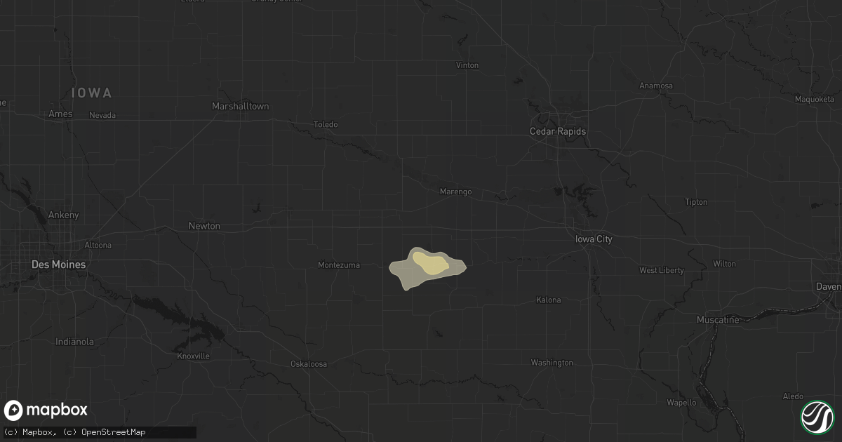 Hail map in Ladora, IA on June 13, 2026