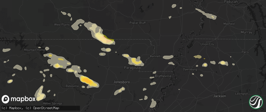 Hail map in Lafe, AR on June 13, 2026