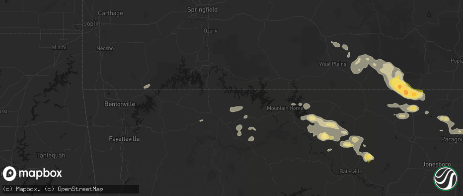 Hail map in Lead Hill, AR on June 13, 2026