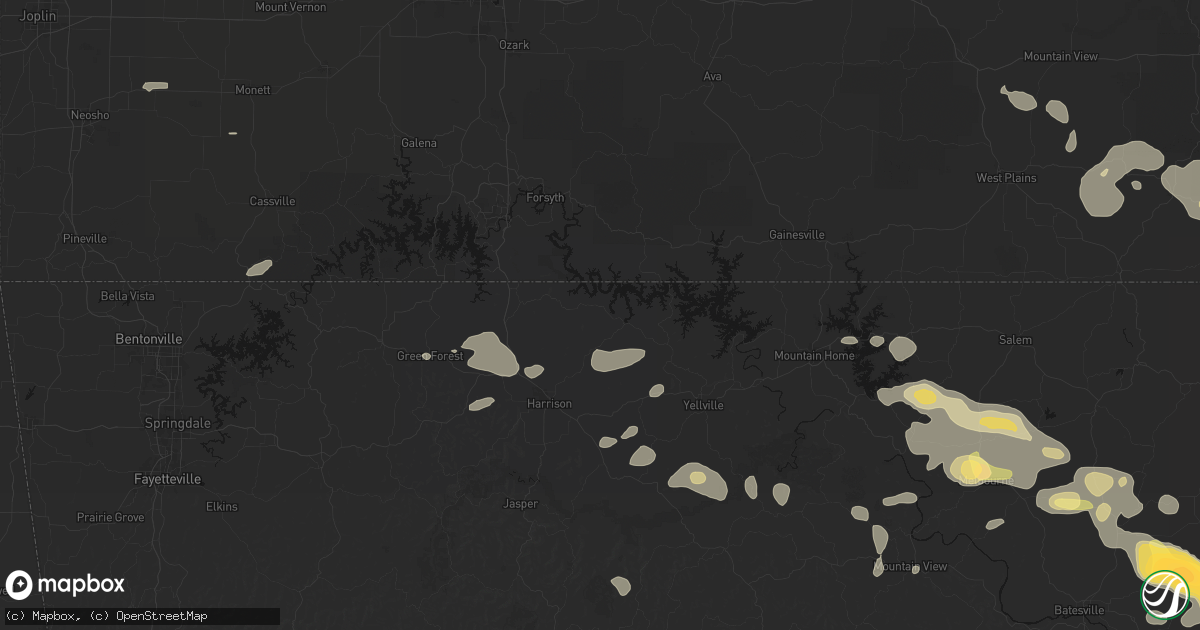 Hail map in Lead Hill, AR on June 13, 2026