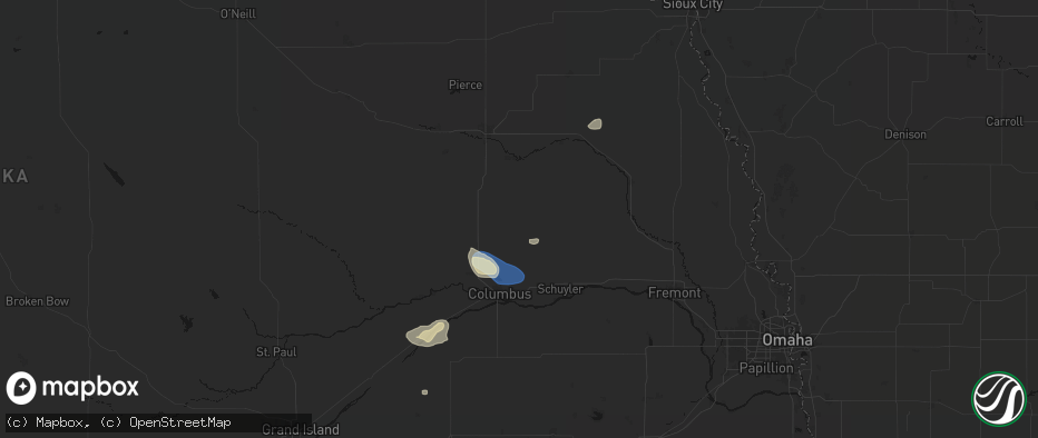 Hail map in Leigh, NE on June 13, 2026