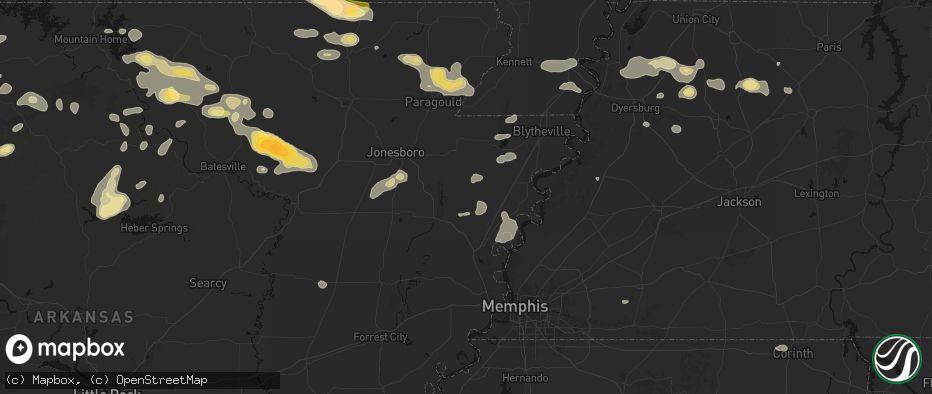 Hail map in Lepanto, AR on June 13, 2026