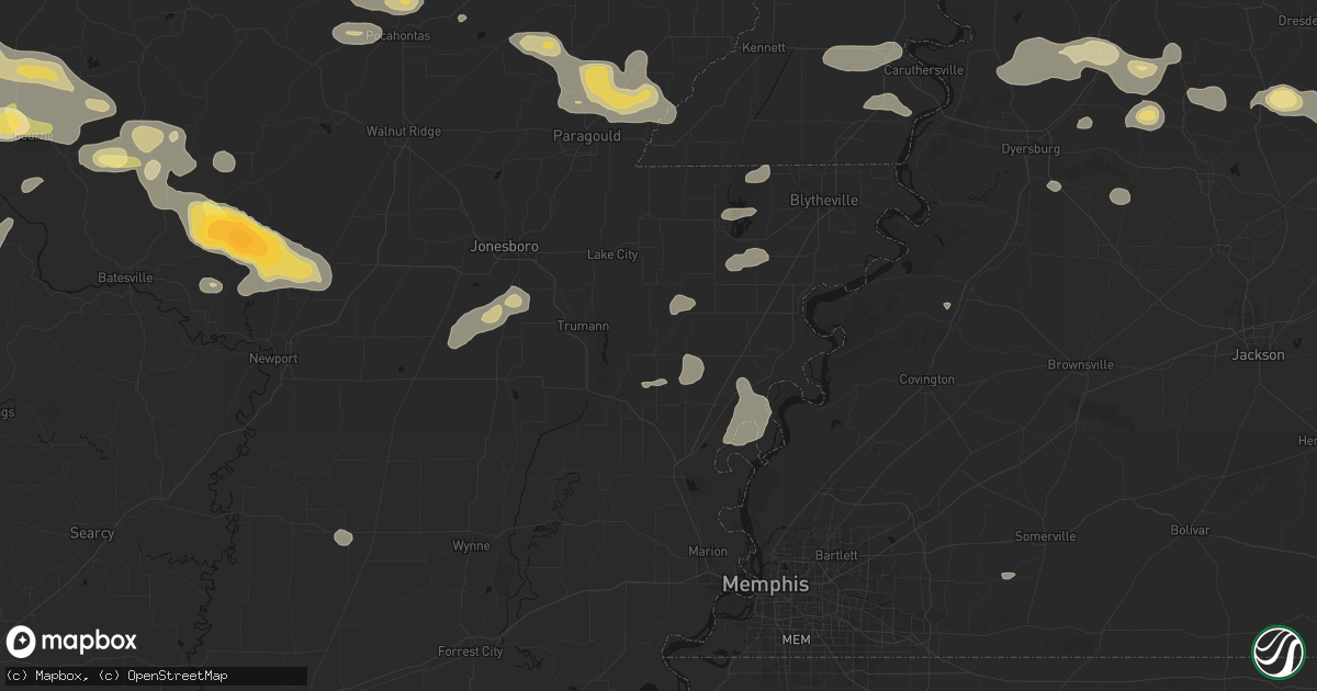 Hail map in Lepanto, AR on June 13, 2026