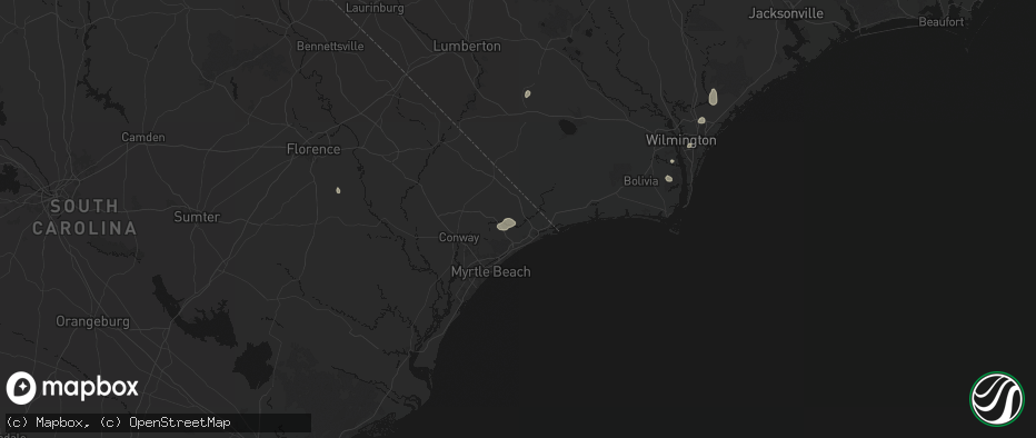 Hail map in Longs, SC on June 13, 2026