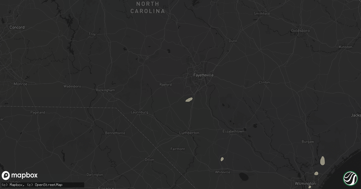 Hail map in Lumber Bridge, NC on June 13, 2026
