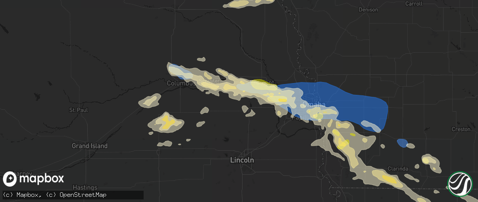 Hail map in Malmo, NE on June 13, 2026