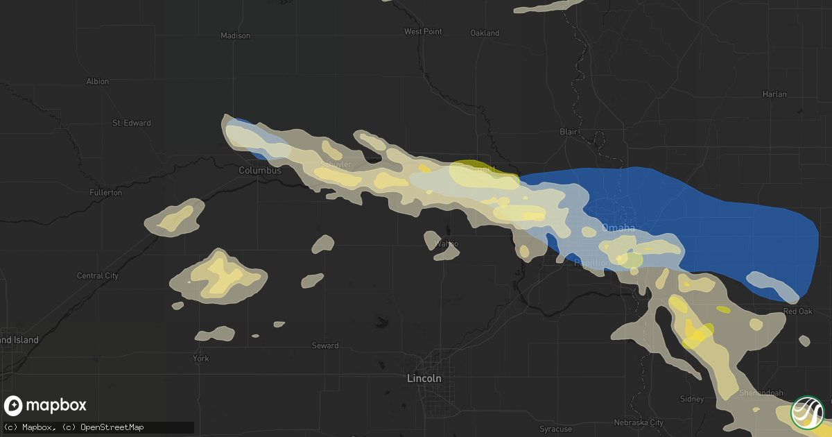 Hail map in Malmo, NE on June 13, 2026