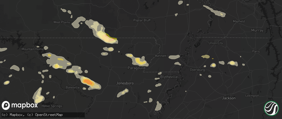 Hail map in Marmaduke, AR on June 13, 2026